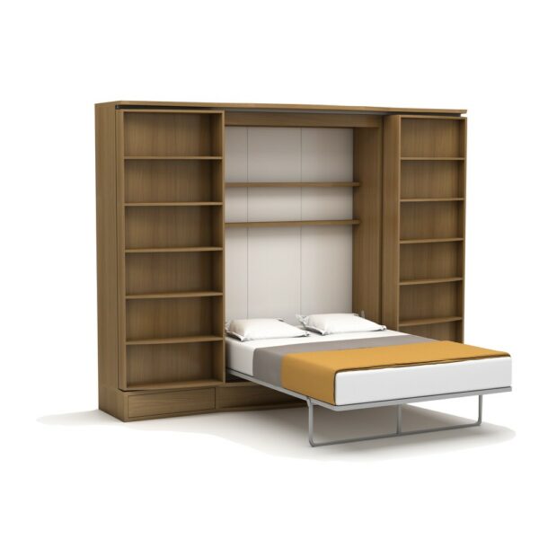 Sliding Suite Wall Bed System in Bookcase Cabinet