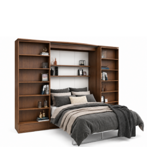 Sliding Suite Wall Bed System in Bookcase Cabinet
