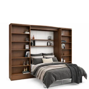 Sliding Suite Wall Bed System in Bookcase Cabinet