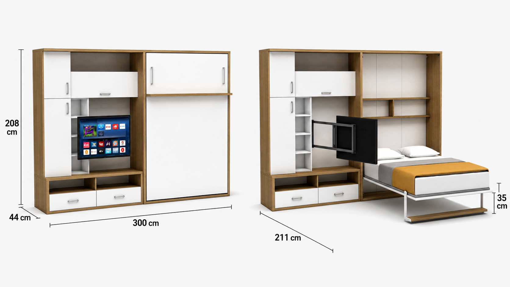 Double Saloon Wall Bed System - Image 4