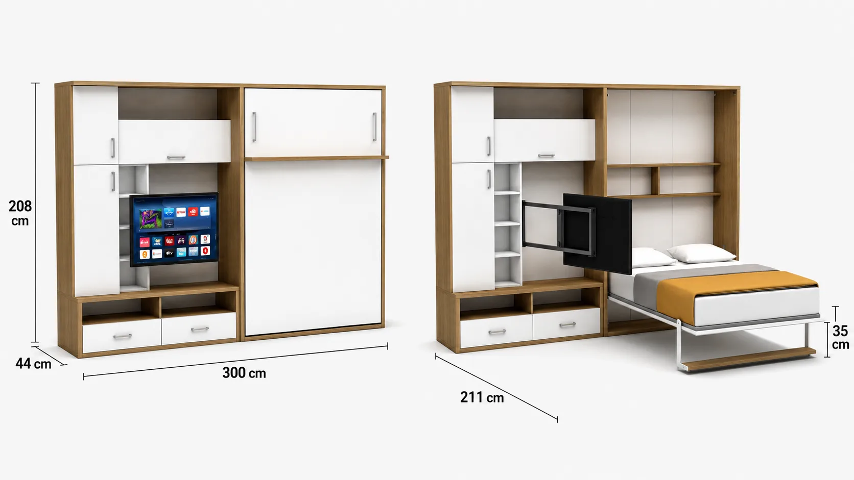 Double Saloon Wall Bed System - Image 4