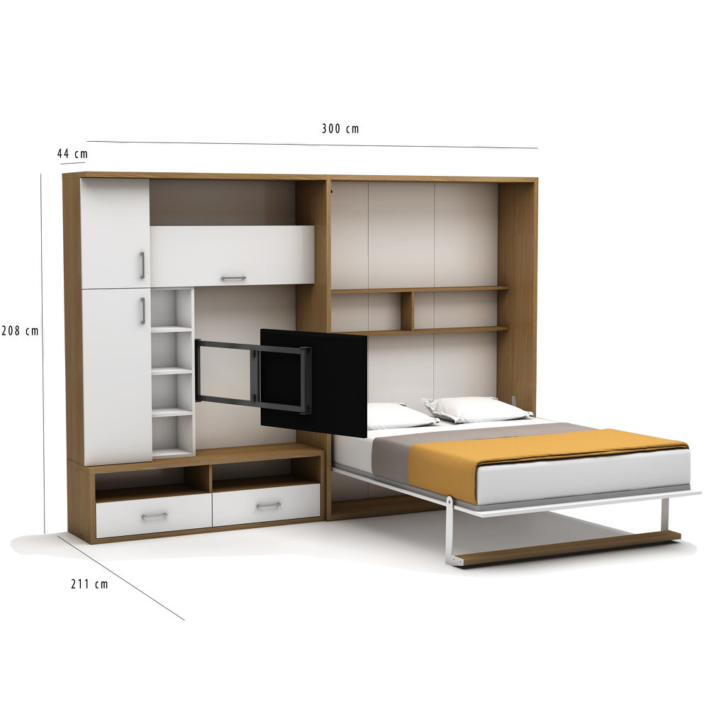 Double Saloon Wall Bed Dimensions