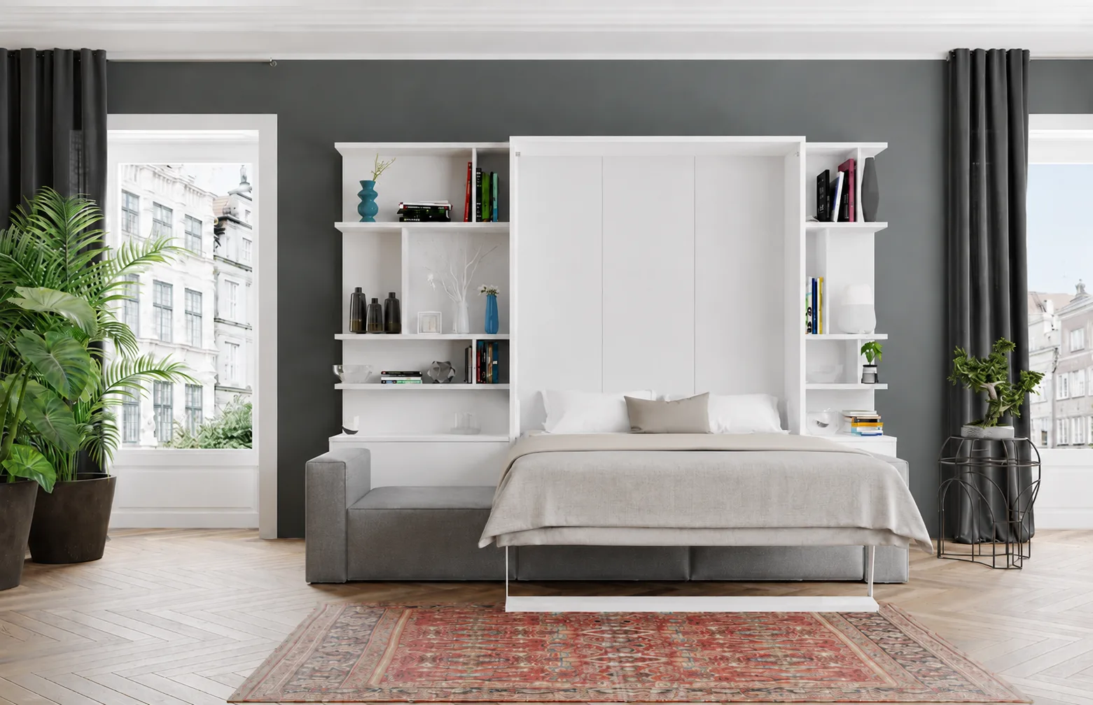 Royal Collection King Size Wall Bed System with Sofa - Image 15