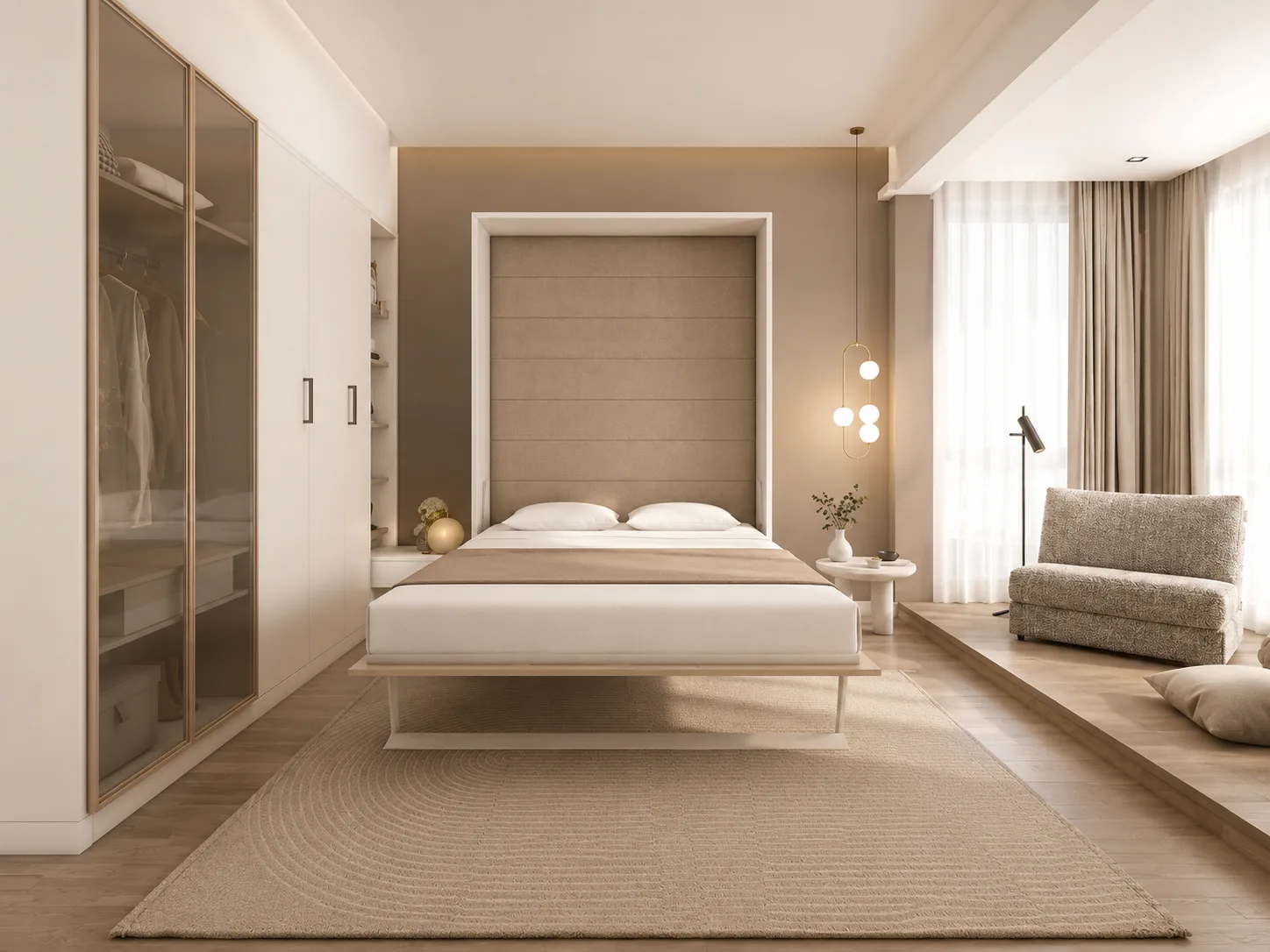 Royal Collection King Size Wall Bed System with Sofa - Image 17