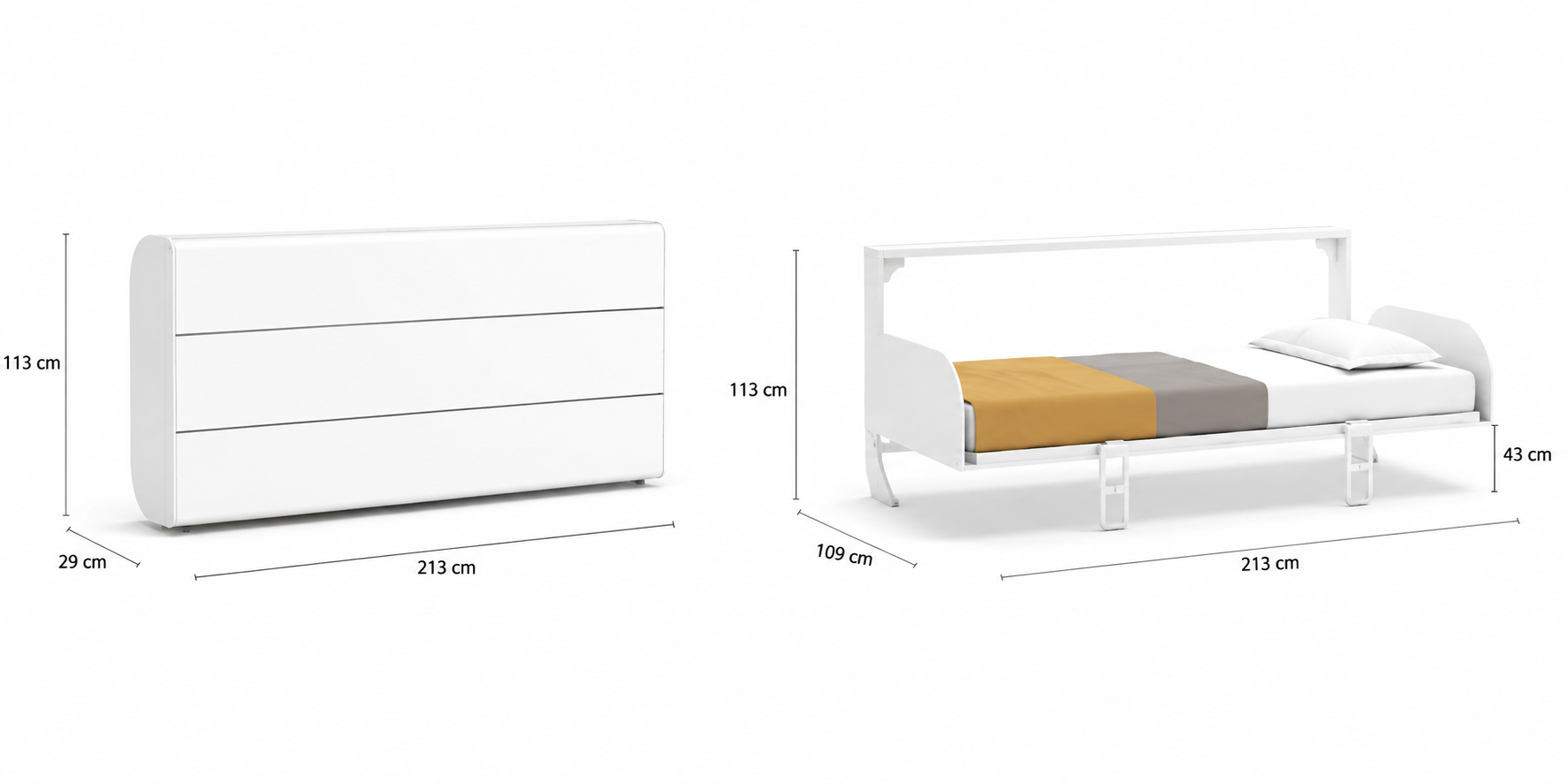 Simple Single Horizontal Wall Bed System - Image 4