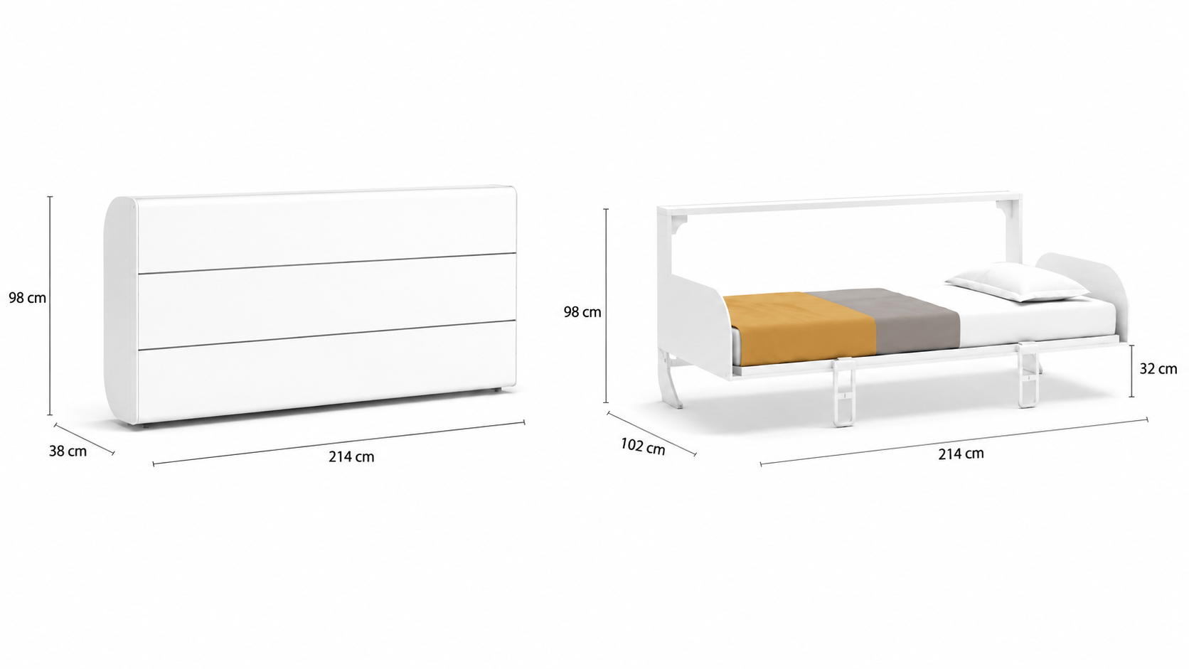 Simple Single Horizontal Wall Bed System - Image 4