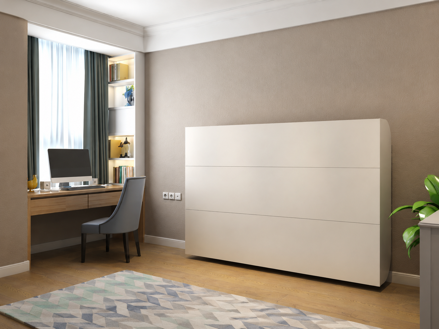 Simple Horizontal Double Wall Bed System - Image 5