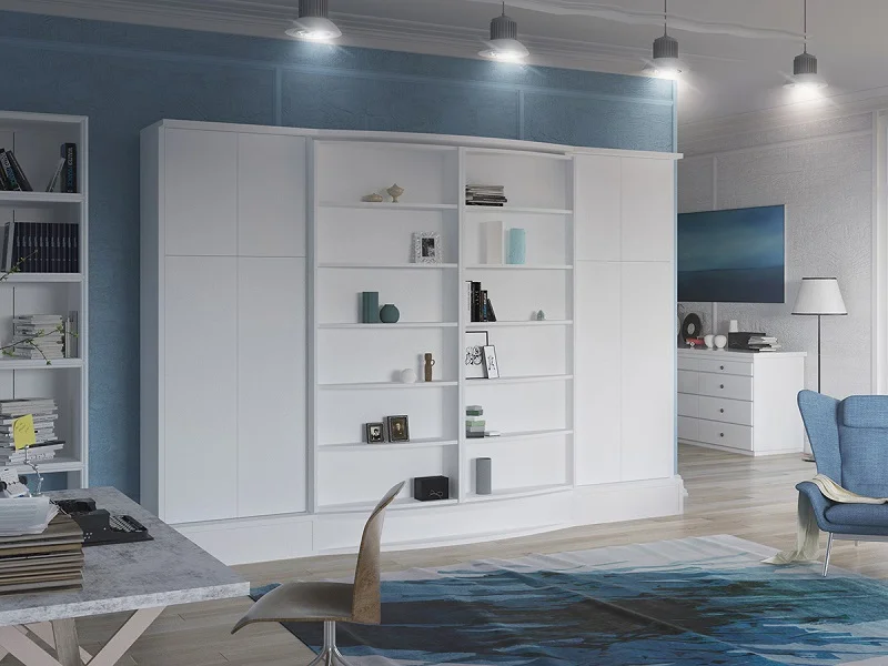 Sliding Suite Wall Bed System in Bookcase Cabinet - Image 11