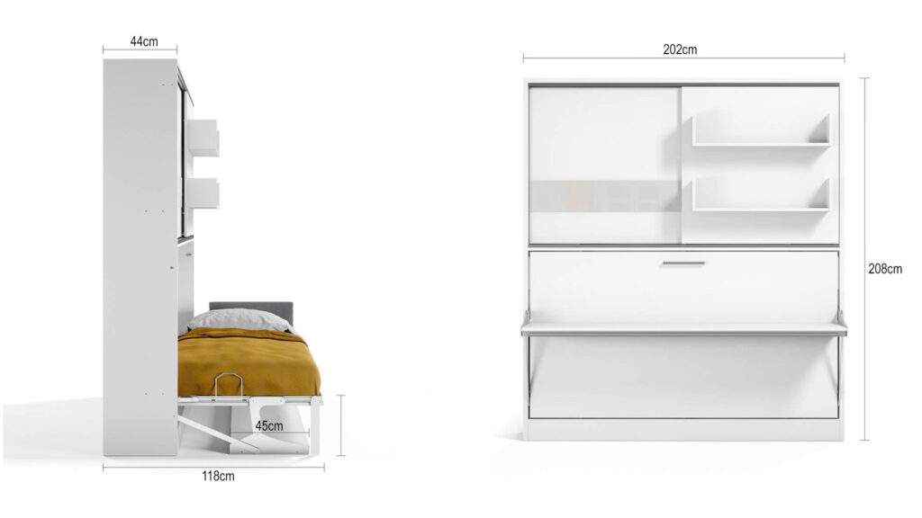 Academy Desk Bed Wall Bed System Dims 