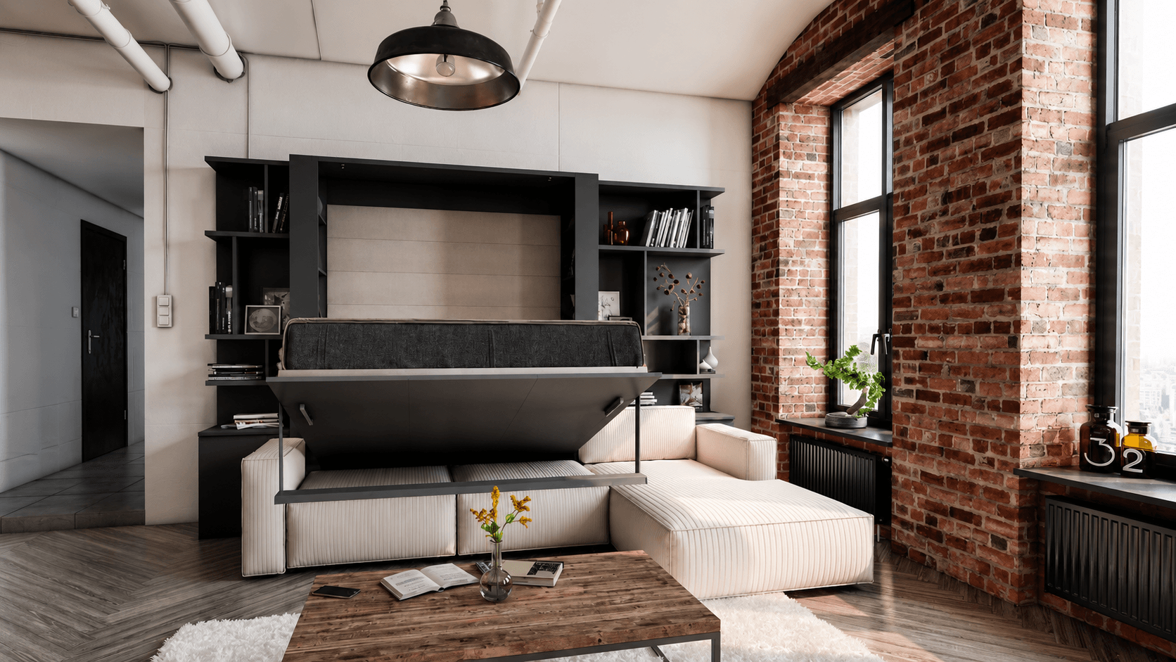 Nova King Size Wall Bed System with Sofa - Image 12