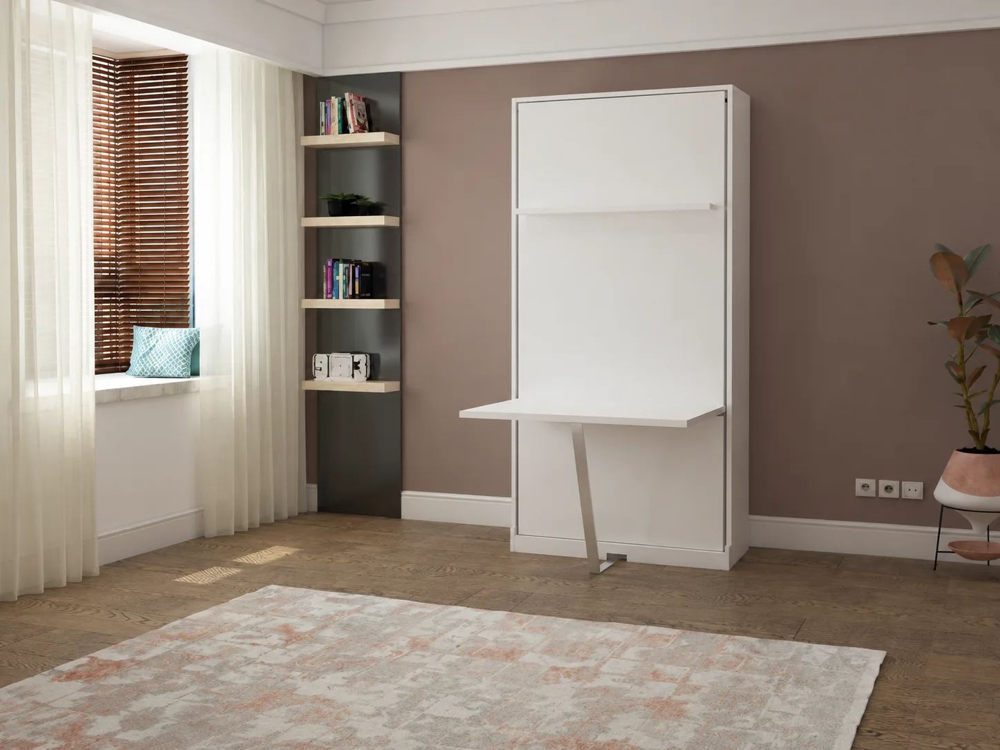 Primer Happy Single Desk Wall Bed System - Image 4