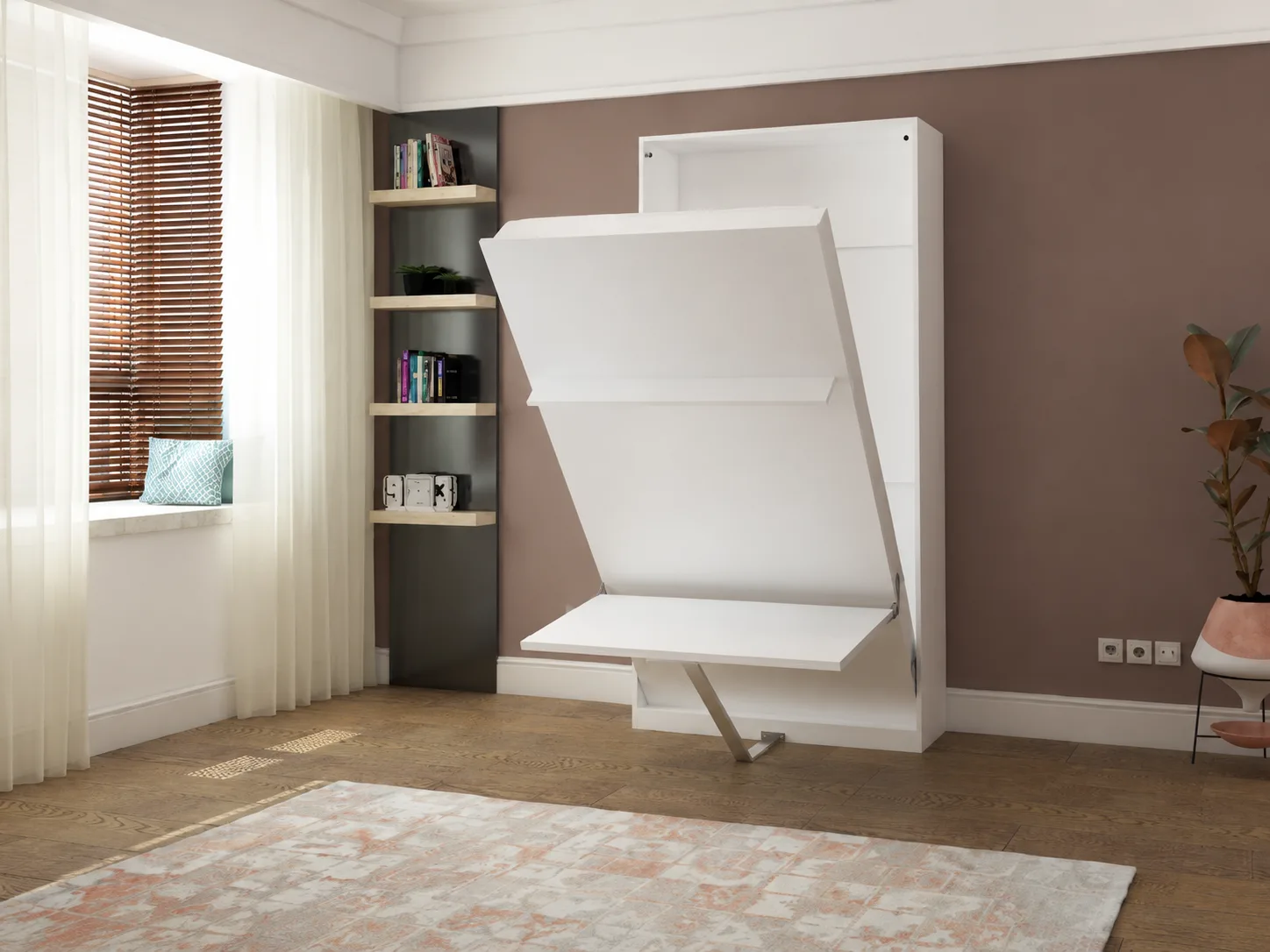 Primer Happy Single Desk Wall Bed System - Image 5