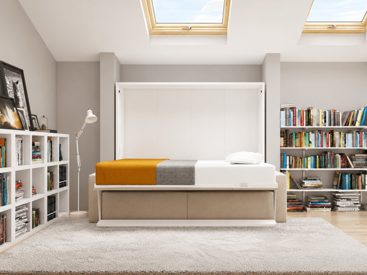 Royal King Horizontal Wall Bed System with Sofa - Image 10