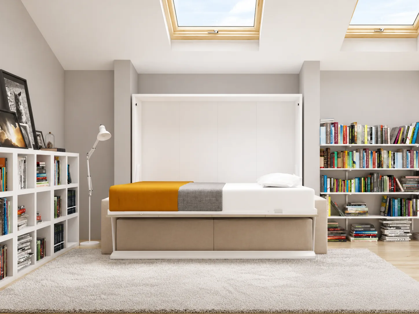 Royal King Horizontal Wall Bed System with Sofa - Image 10