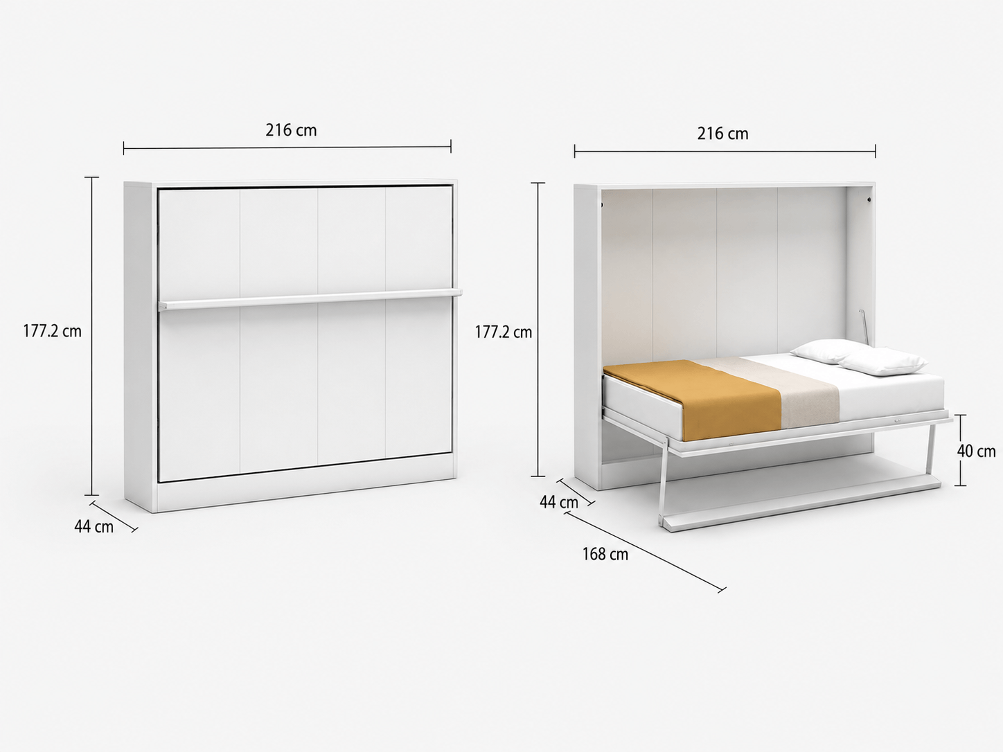 Royal King Horizontal Wall Bed System with Sofa - Image 6