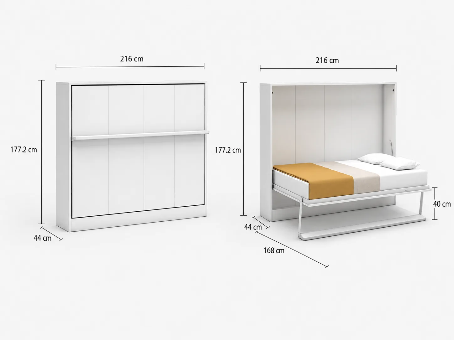 Royal King Horizontal Wall Bed System with Sofa - Image 6