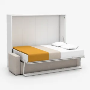 Royal King Horizontal Wall Bed System with Sofa
