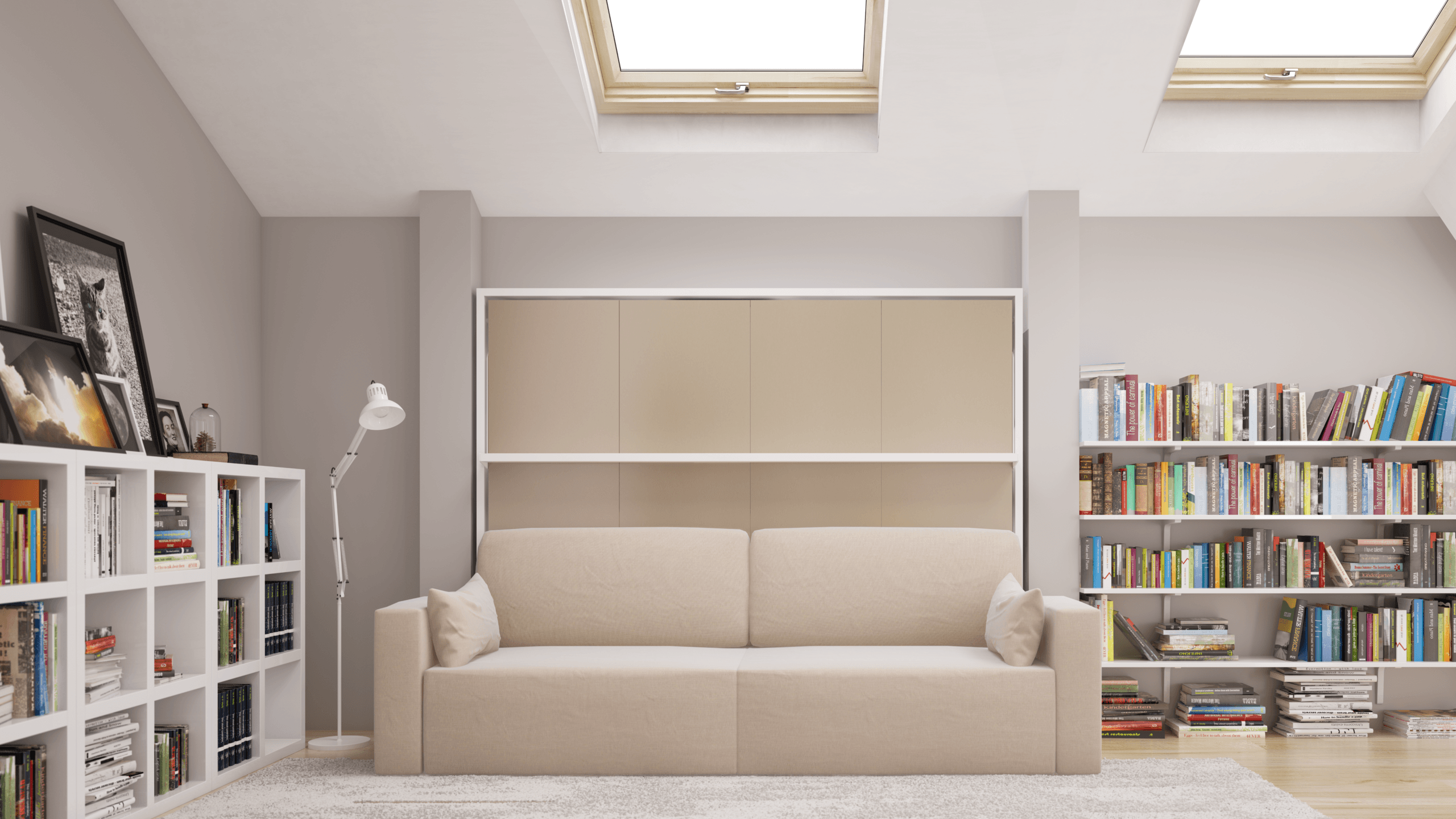 Royal King Horizontal Wall Bed System with Sofa - Image 6